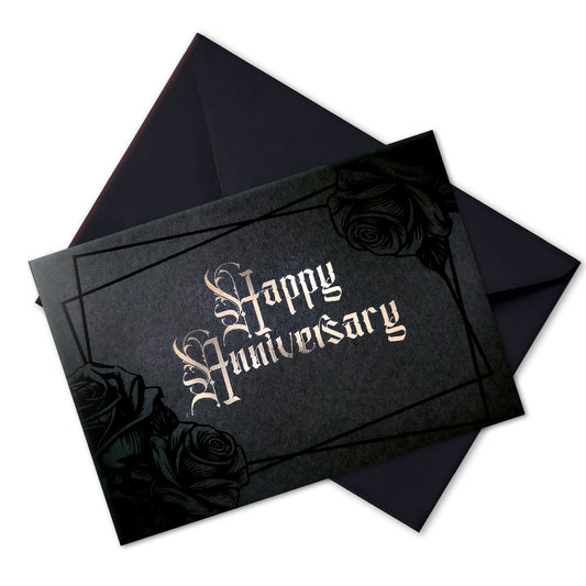Black Rose Foil Anniversary Card
