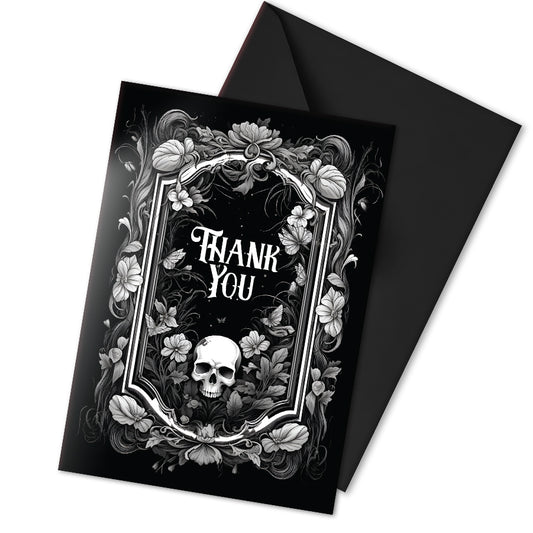 Floral Skull Thank You Card