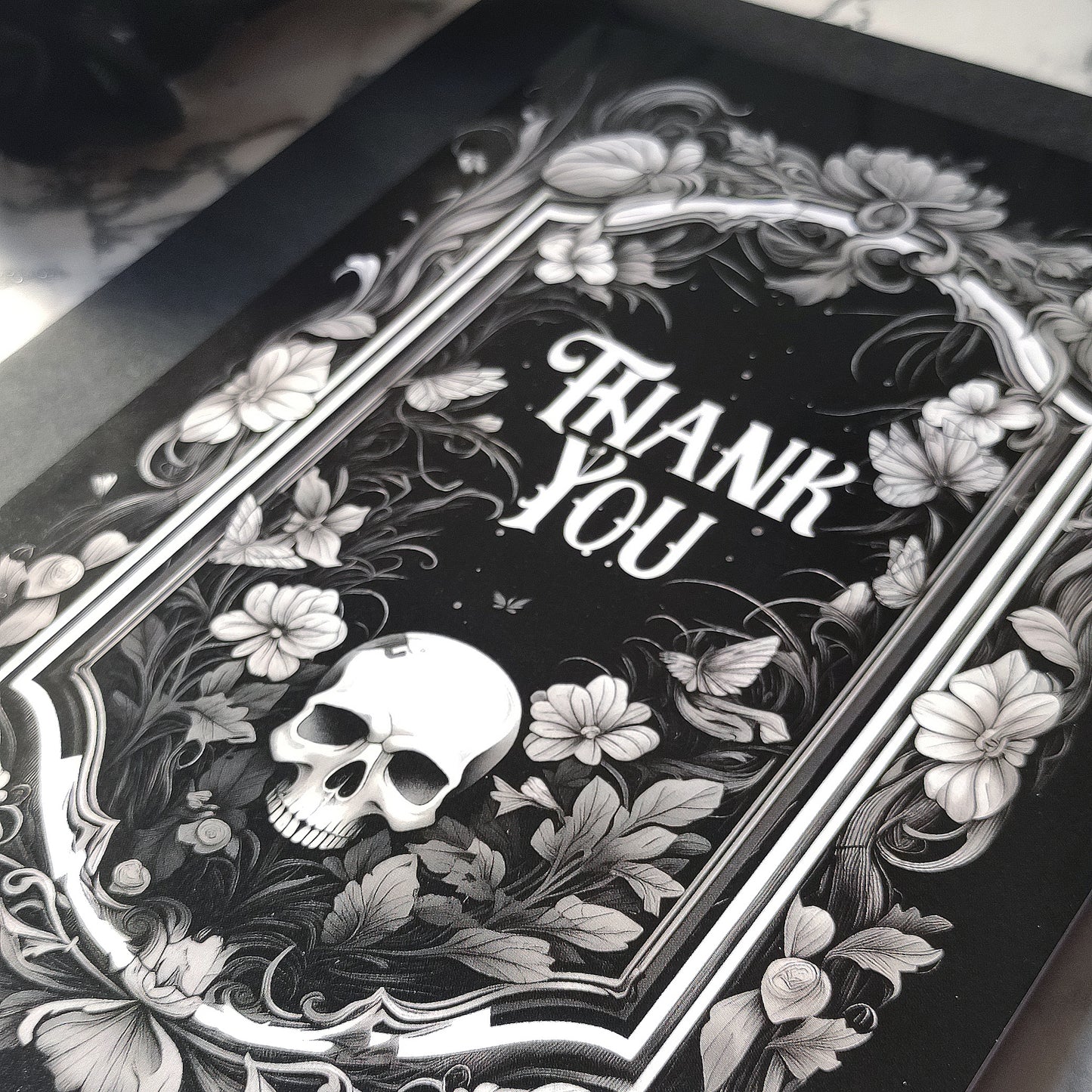 Floral Skull Thank You Card