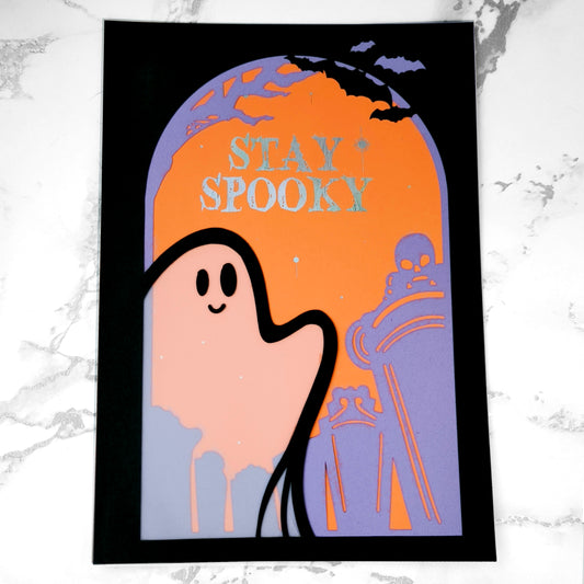 Stay Spooky Ghost Art- Handmade