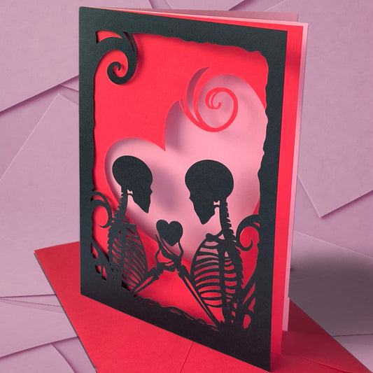 Papercut Skeleton Lovers Handmade Card