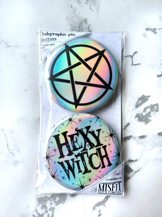 Holo Witch Badges - 2 pk