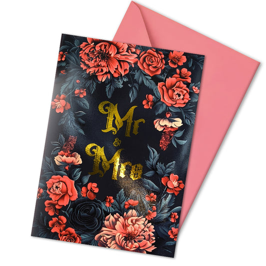 Gold Foil Mr & Mrs Card