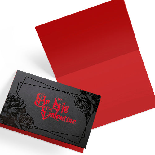 Be My Valentine: Foiled Black Rose Card