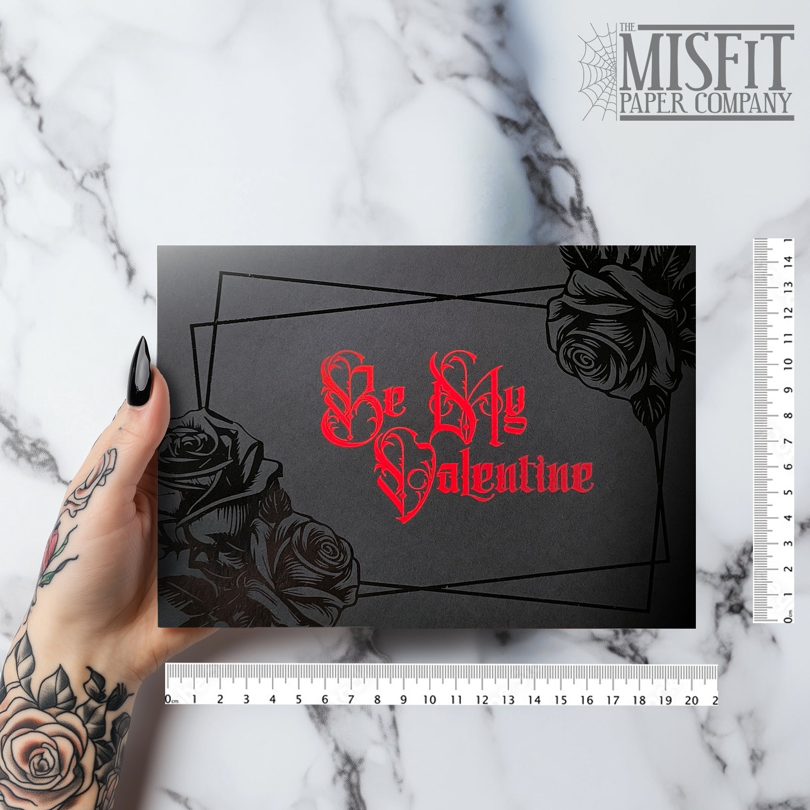 Be My Valentine: Foiled Black Rose Card