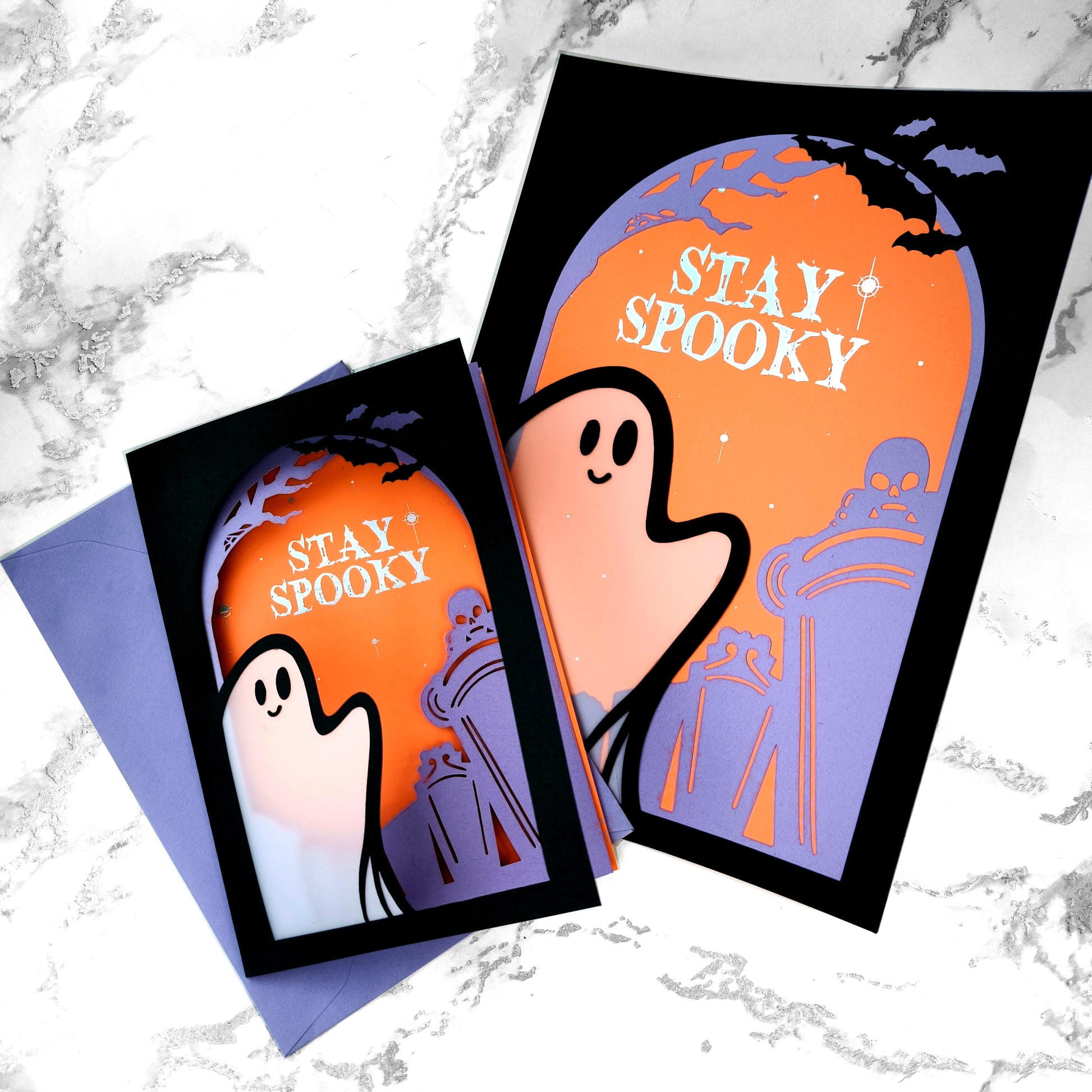Papercut Stay Spooky Ghost Handmade Card